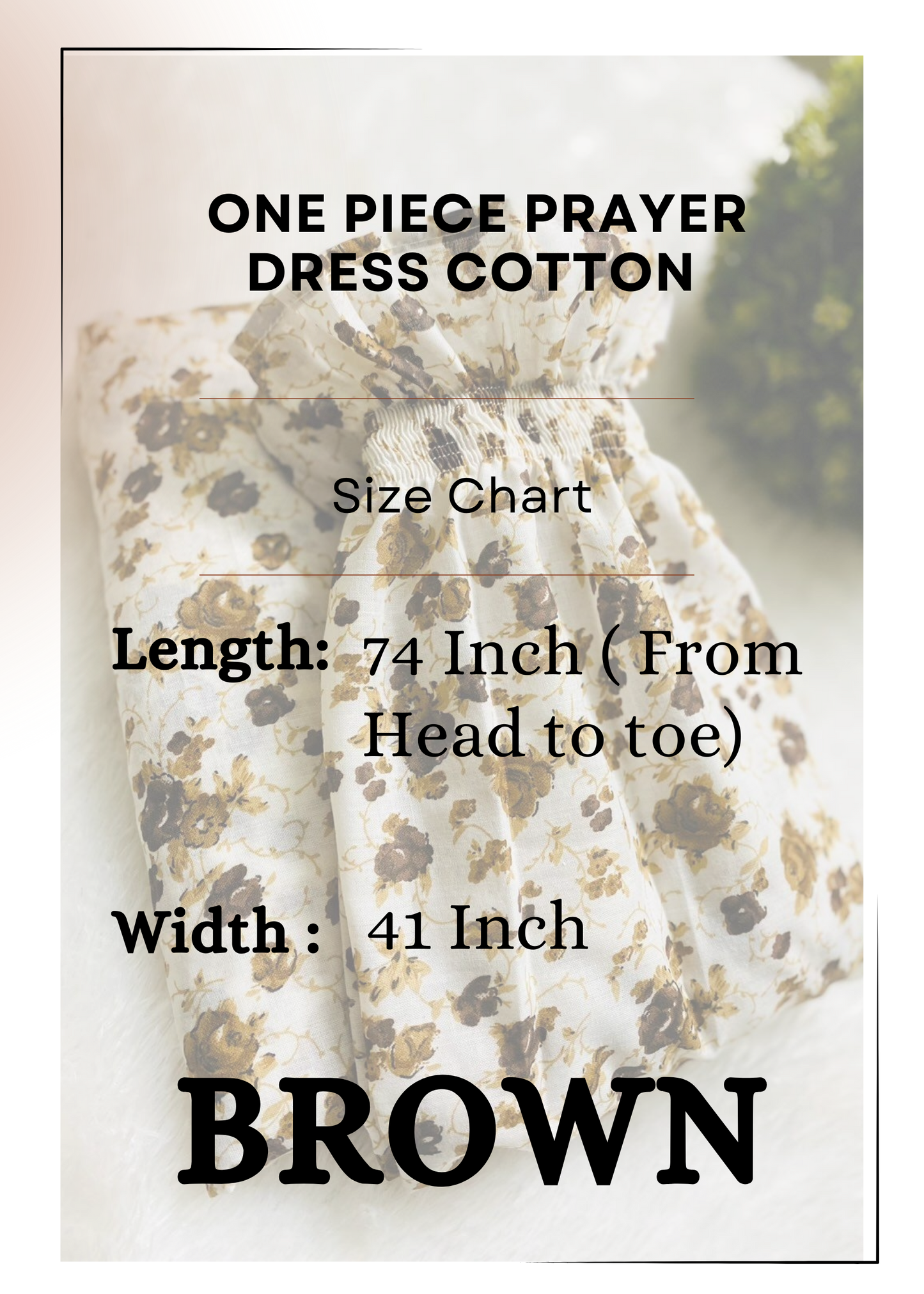 One-Piece Cotton Prayer Dress/ Salah Dress - Khushu Modest Wear