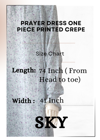 One-Piece Salah Dress Printed Soft Crepe - Khushu Modest Wear