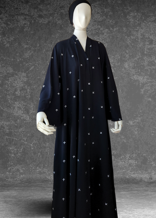 Dubai Black Flare Abaya In Premium Cey Fabric - Khushu Modest Wear