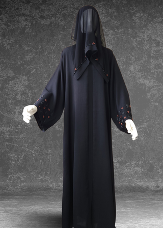 Premium Hand-Embroidered Black Abaya in Luxe Zoom Fabric - Khushu Modest Wear
