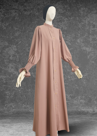 Daily Wear Casual Abaya With Pockets Aisha Abaya - Khushu Modest Wear