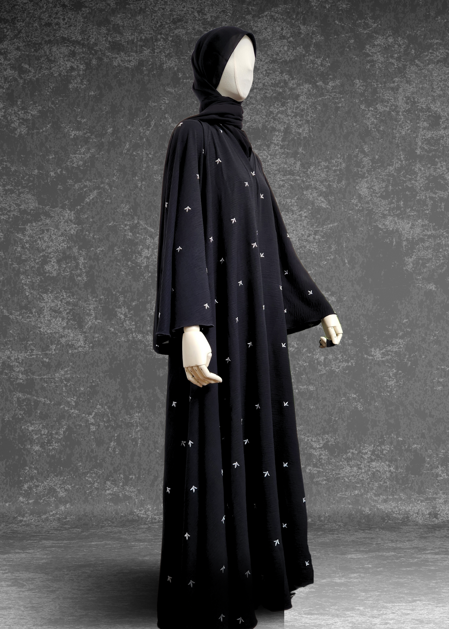 Dubai Black Flare Abaya In Premium Cey Fabric - Khushu Modest Wear