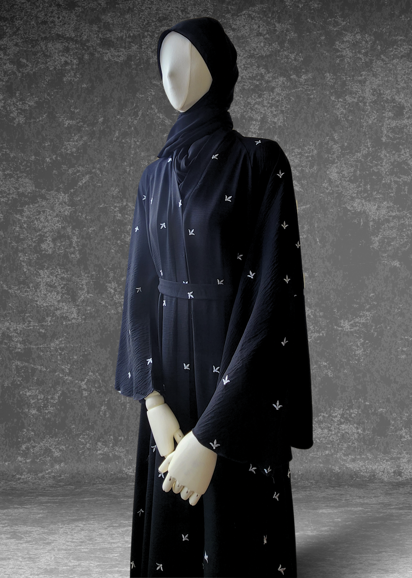 Dubai Black Flare Abaya In Premium Cey Fabric - Khushu Modest Wear