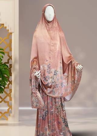 4-Piece Luxury Silk Women's Islamic Prayer/Salah Set - Khushu Modest Wear