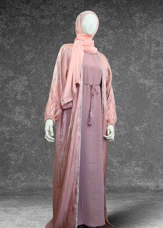 Organza Abaya 4 Piece  Set - Khushu Modest Wear