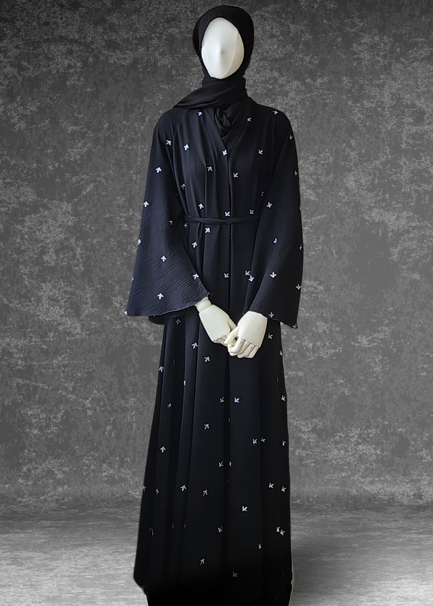 Dubai Black Flare Abaya In Premium Cey Fabric - Khushu Modest Wear