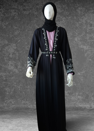 Dubai  Armani Silk 4 Piece Abaya Set-Huda Series - Khushu Modest Wear