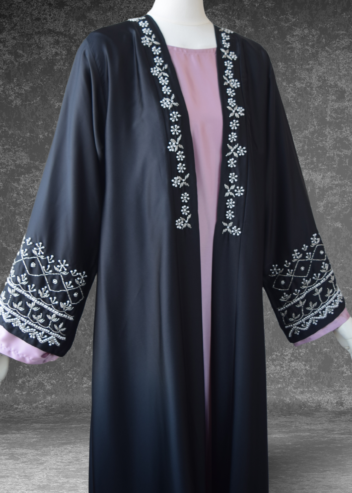Dubai Armani Silk 4 Piece Abaya Set-Huda Series - Khushu Modest Wear