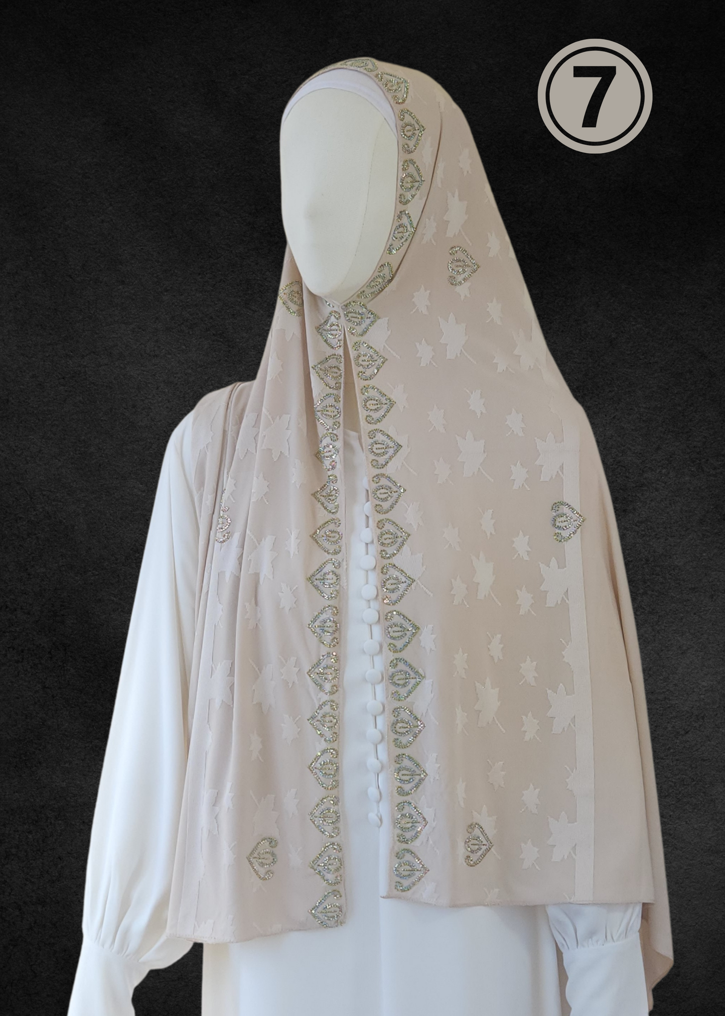 Jacquard Jersey Ultra Soft Self-Embossed Leaves Stretchable Hijabs - Khushu Modest Wear