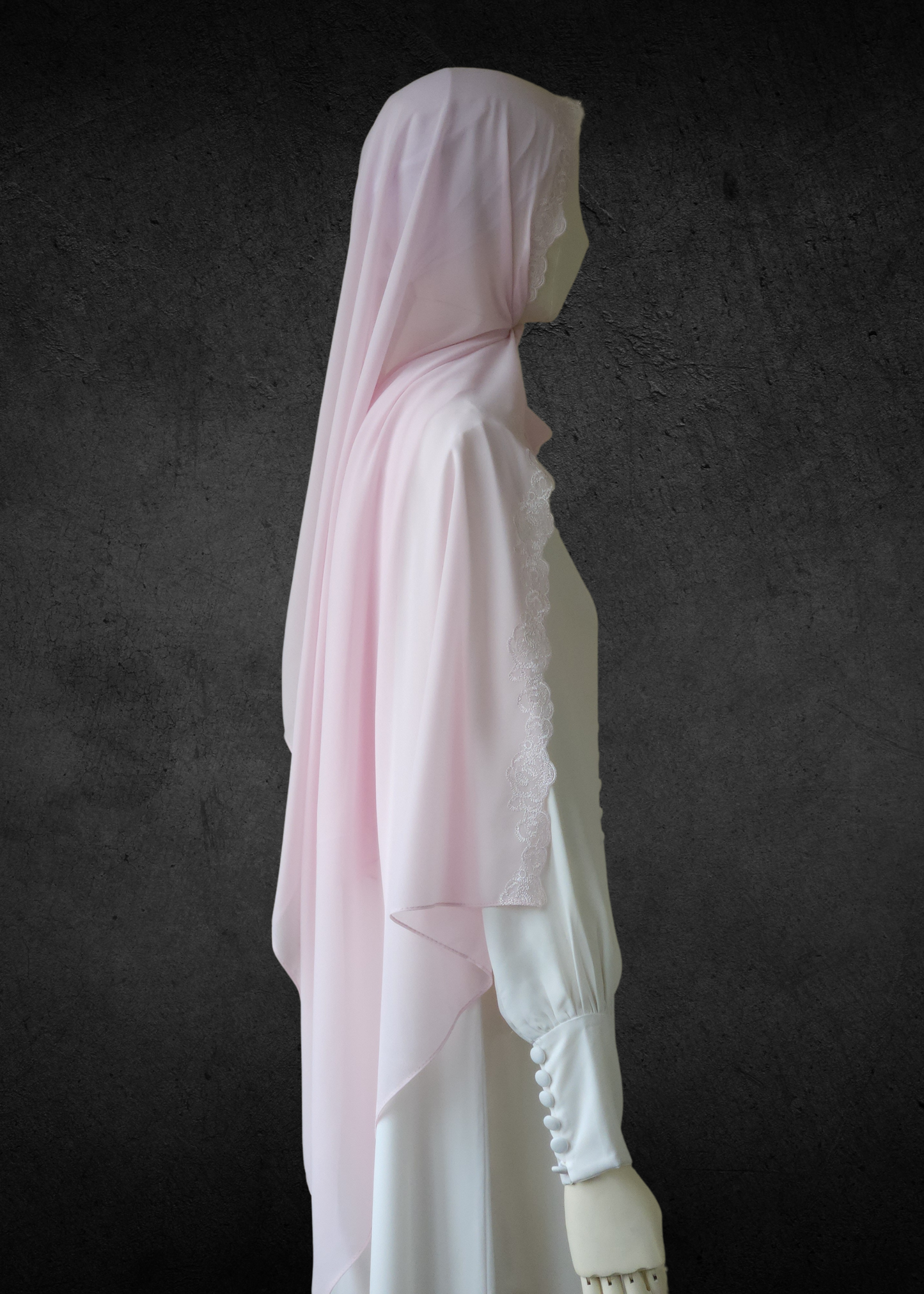 Luxe Lace Accented Chiffon Hijab - Khushu Modest Wear