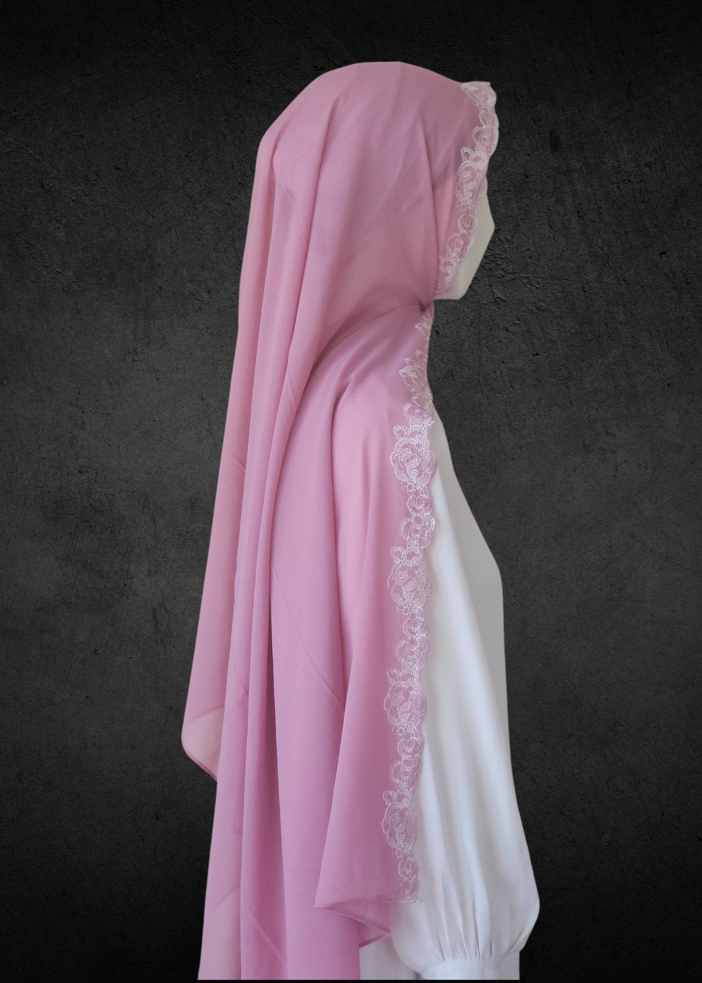 Luxe Lace Accented Chiffon Hijab - Khushu Modest Wear