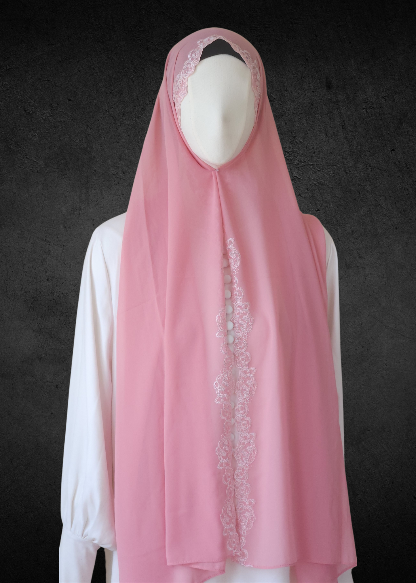 Luxe Lace Accented Chiffon Hijab - Khushu Modest Wear