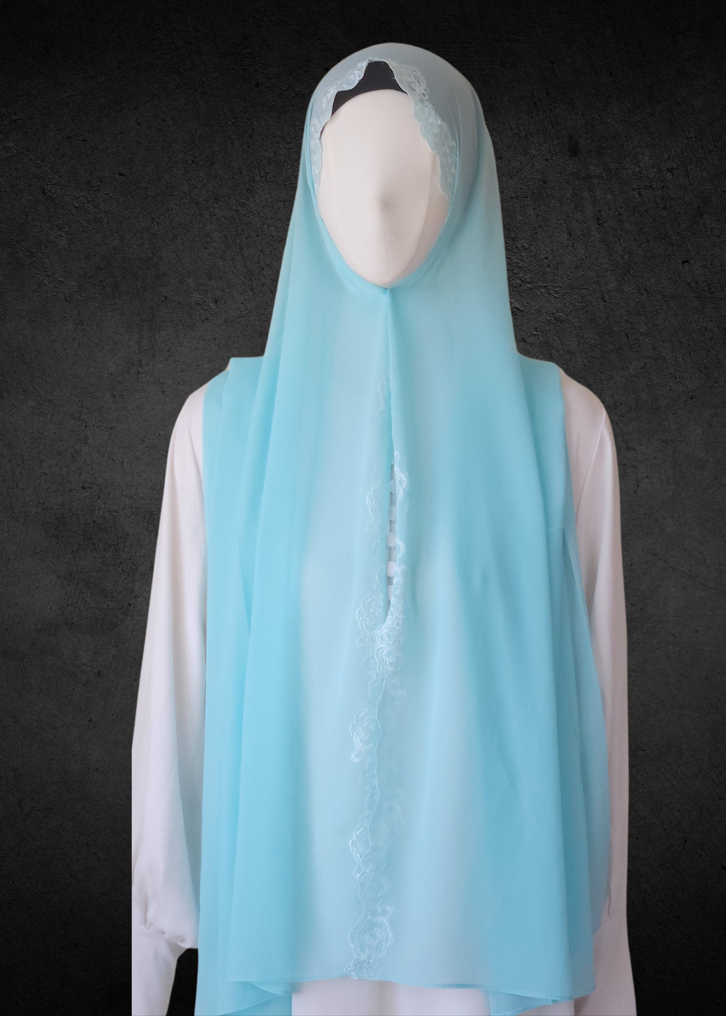Luxe Lace Accented Chiffon Hijab - Khushu Modest Wear