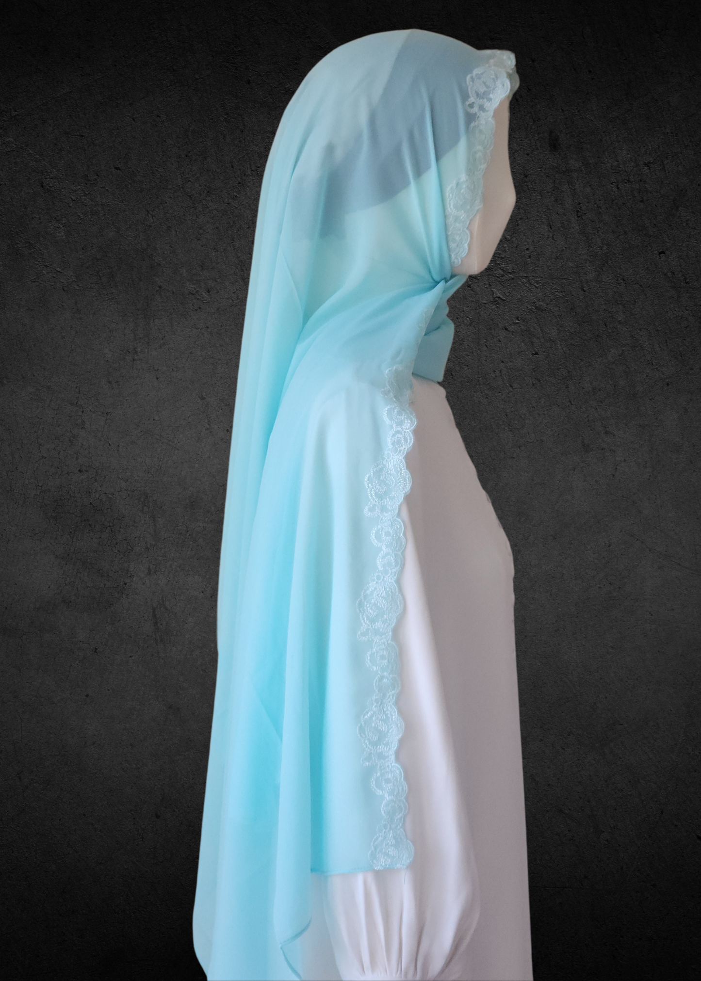 Luxe Lace Accented Chiffon Hijab - Khushu Modest Wear