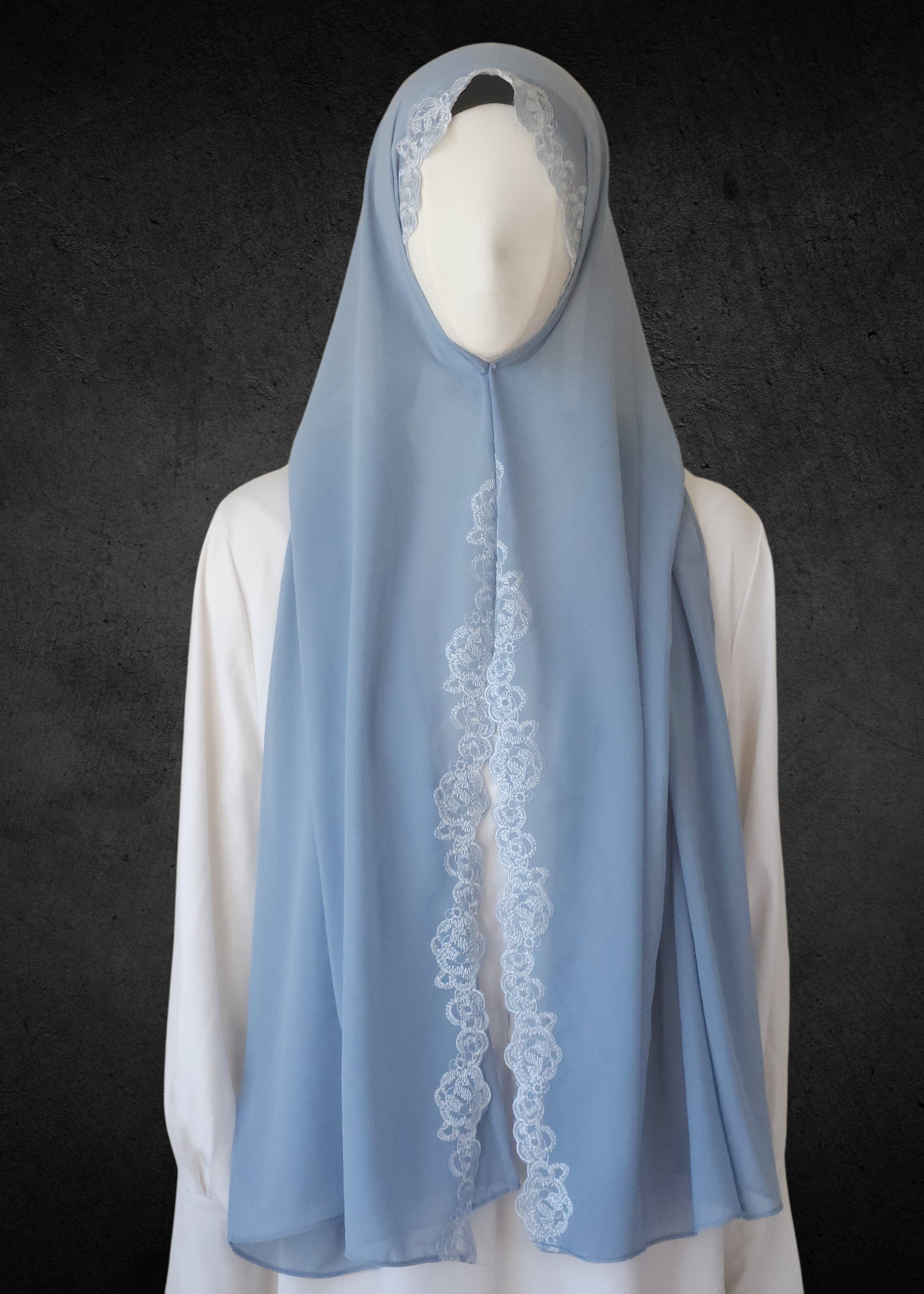 Luxe Lace Accented Chiffon Hijab - Khushu Modest Wear