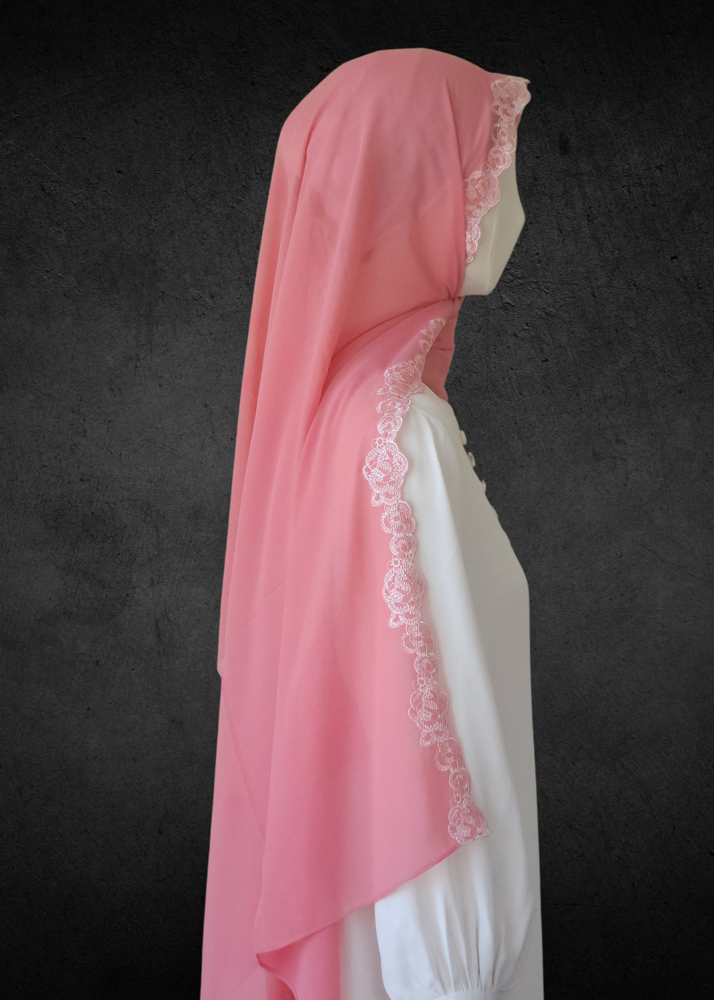 Luxe Lace Accented Chiffon Hijab - Khushu Modest Wear
