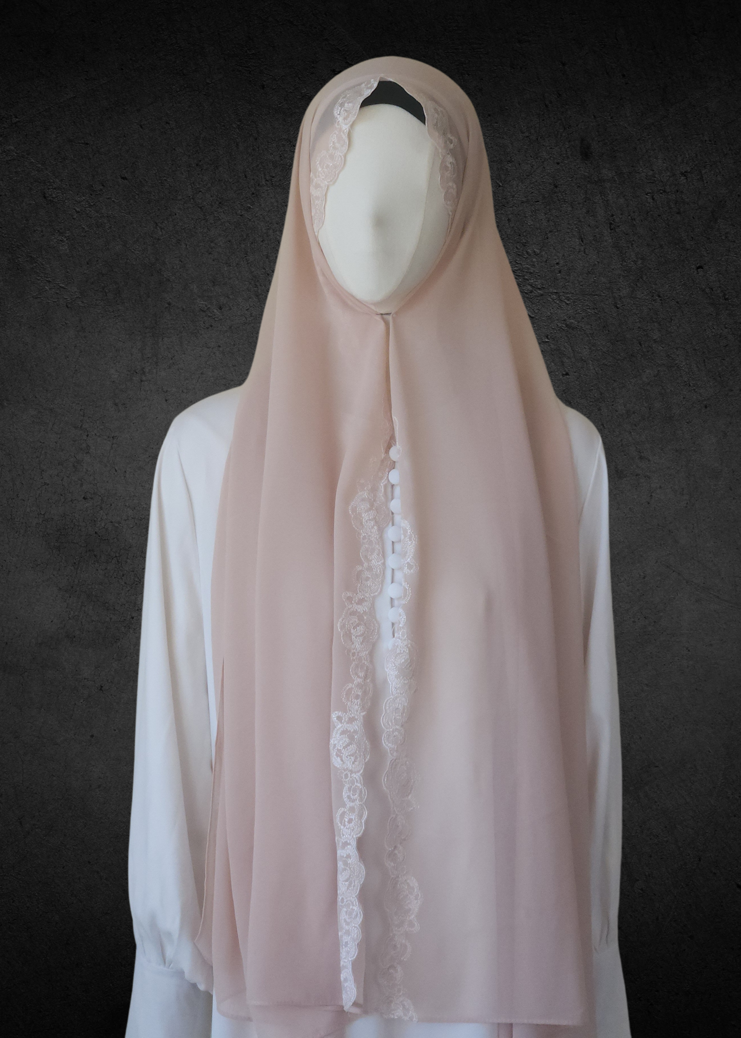 Luxe Lace Accented Chiffon Hijab - Khushu Modest Wear