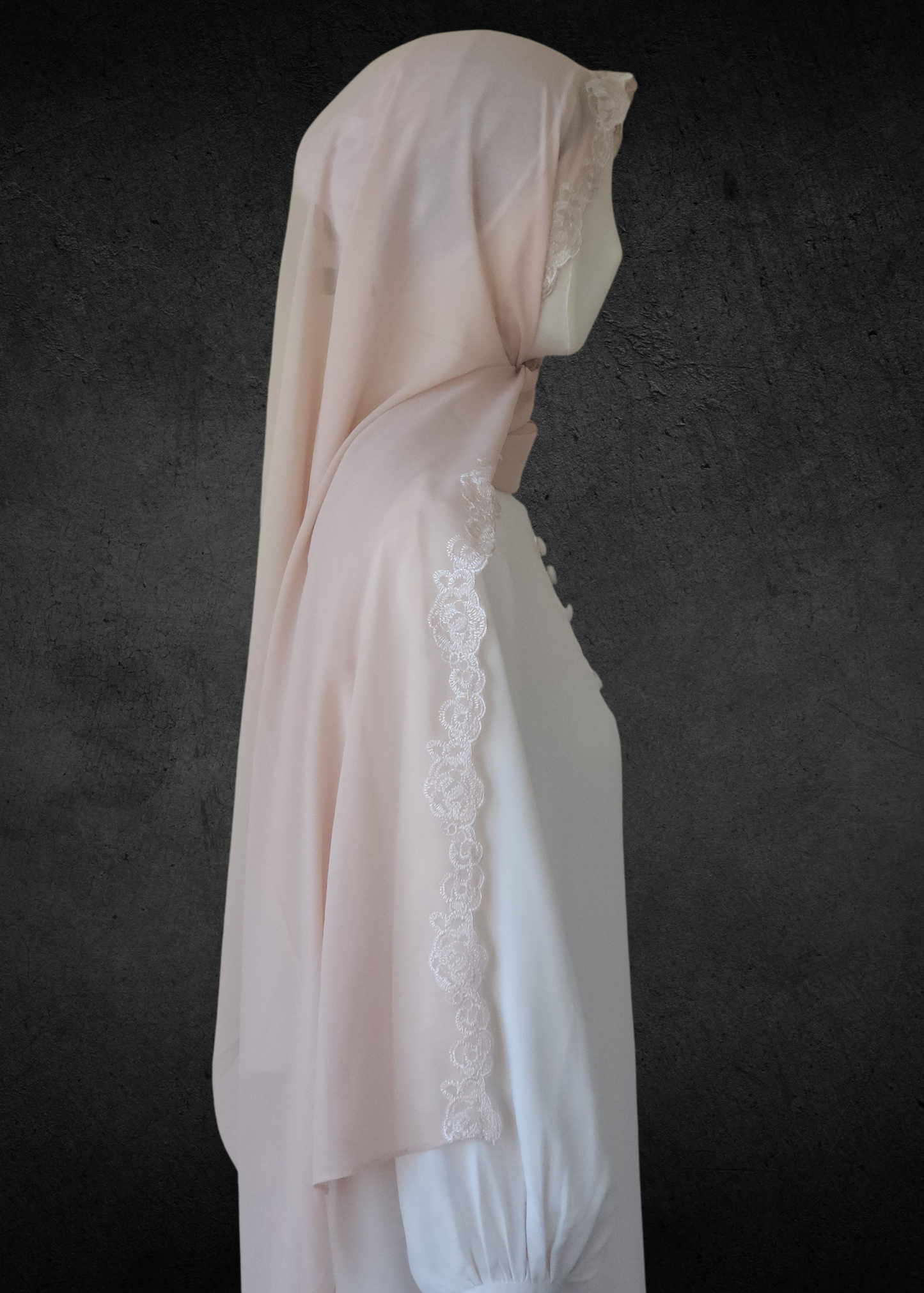 Luxe Lace Accented Chiffon Hijab - Khushu Modest Wear