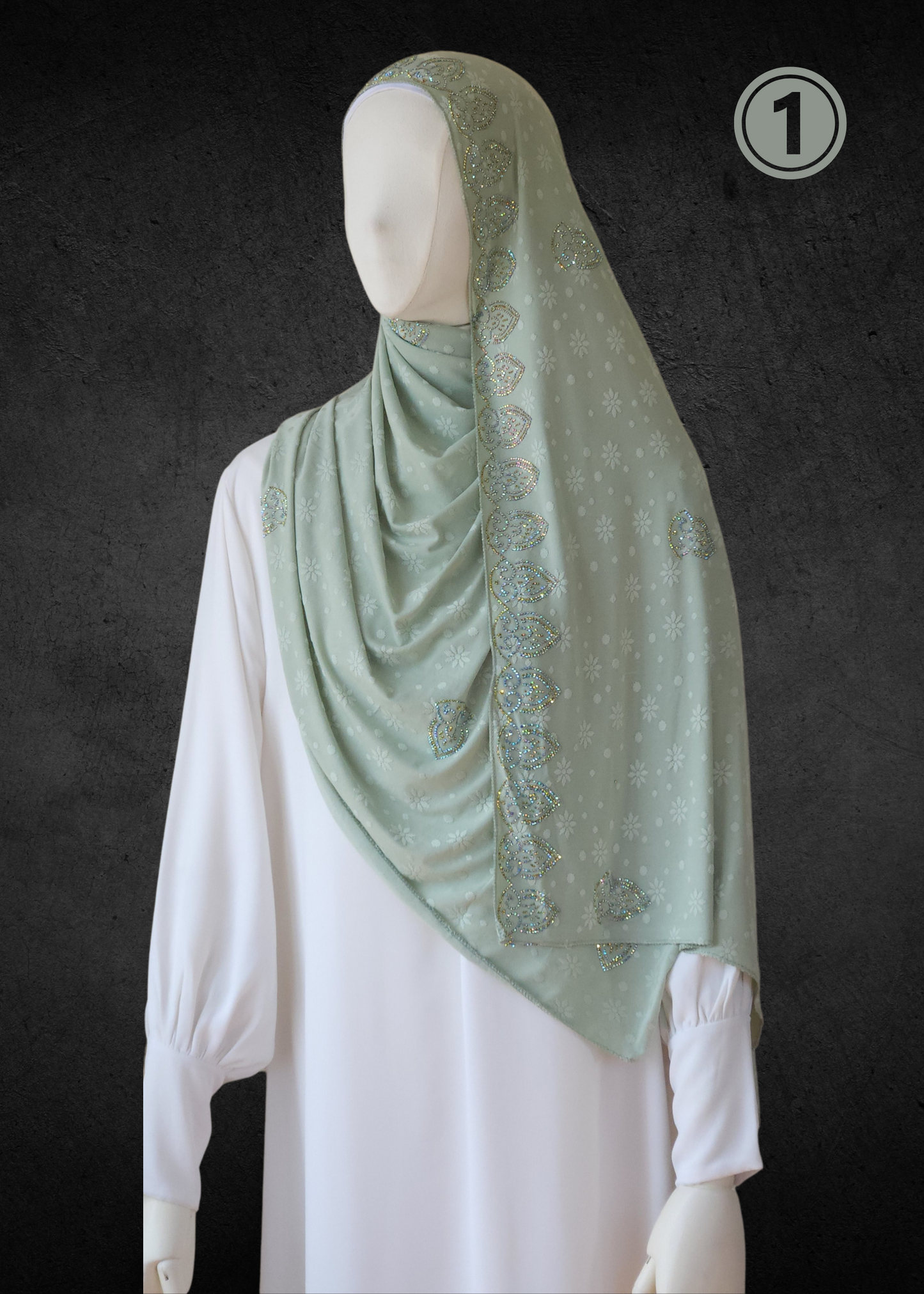 Self-Embossed Floral Jacquard Jersey-Soft Hijabs. - Khushu Modest Wear