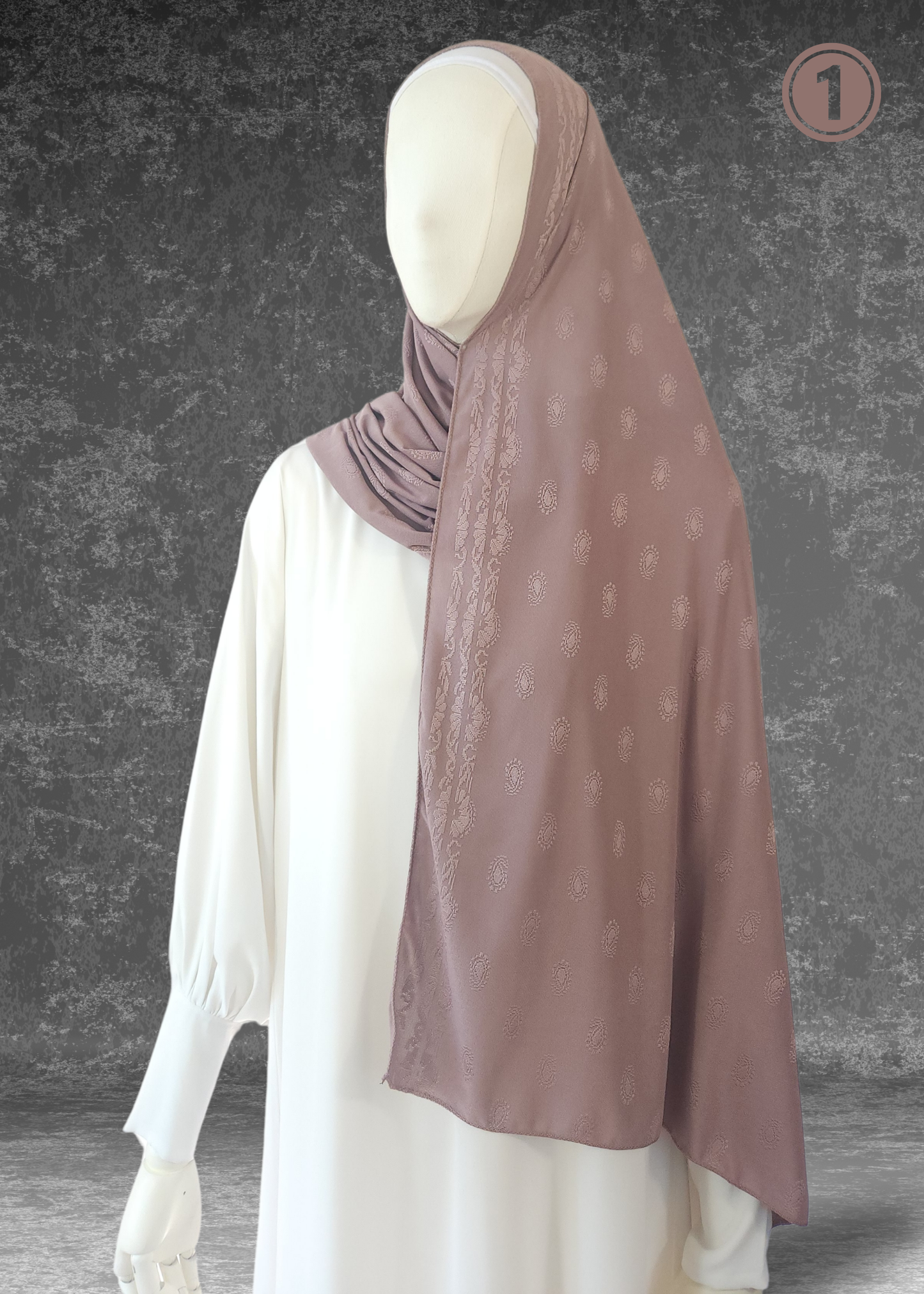 Self-Embossed Print Basic Jersey Hijabs