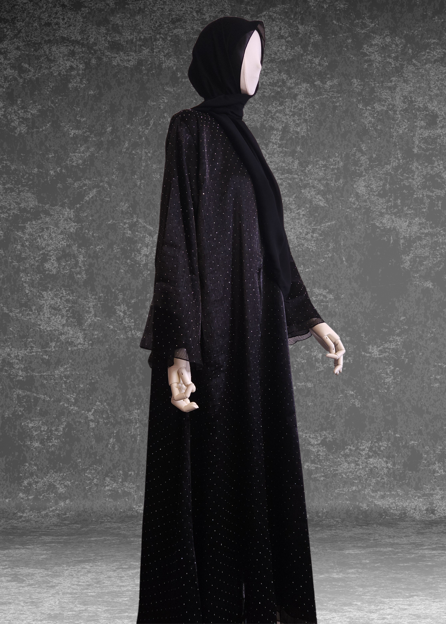Midnight Elegance- Elegant Black Abaya – Perfect for Eid & Special Occasions