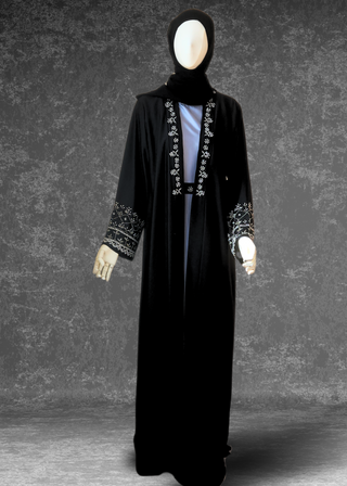 Dubai  Armani Silk 4 Piece Abaya Set-Huda Series - Khushu Modest Wear