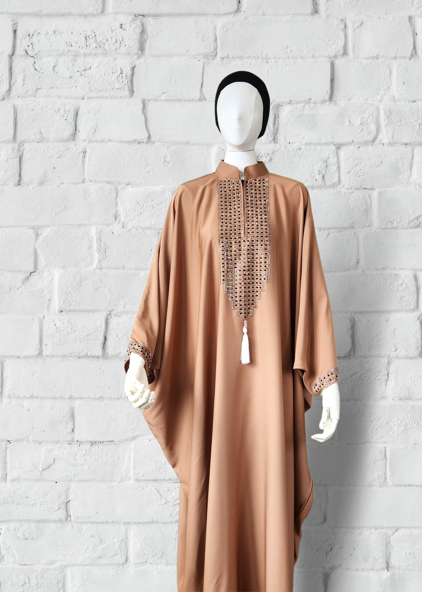 Batwing Abaya Farasha Dress with Embroidery - Khushu Modest Wear