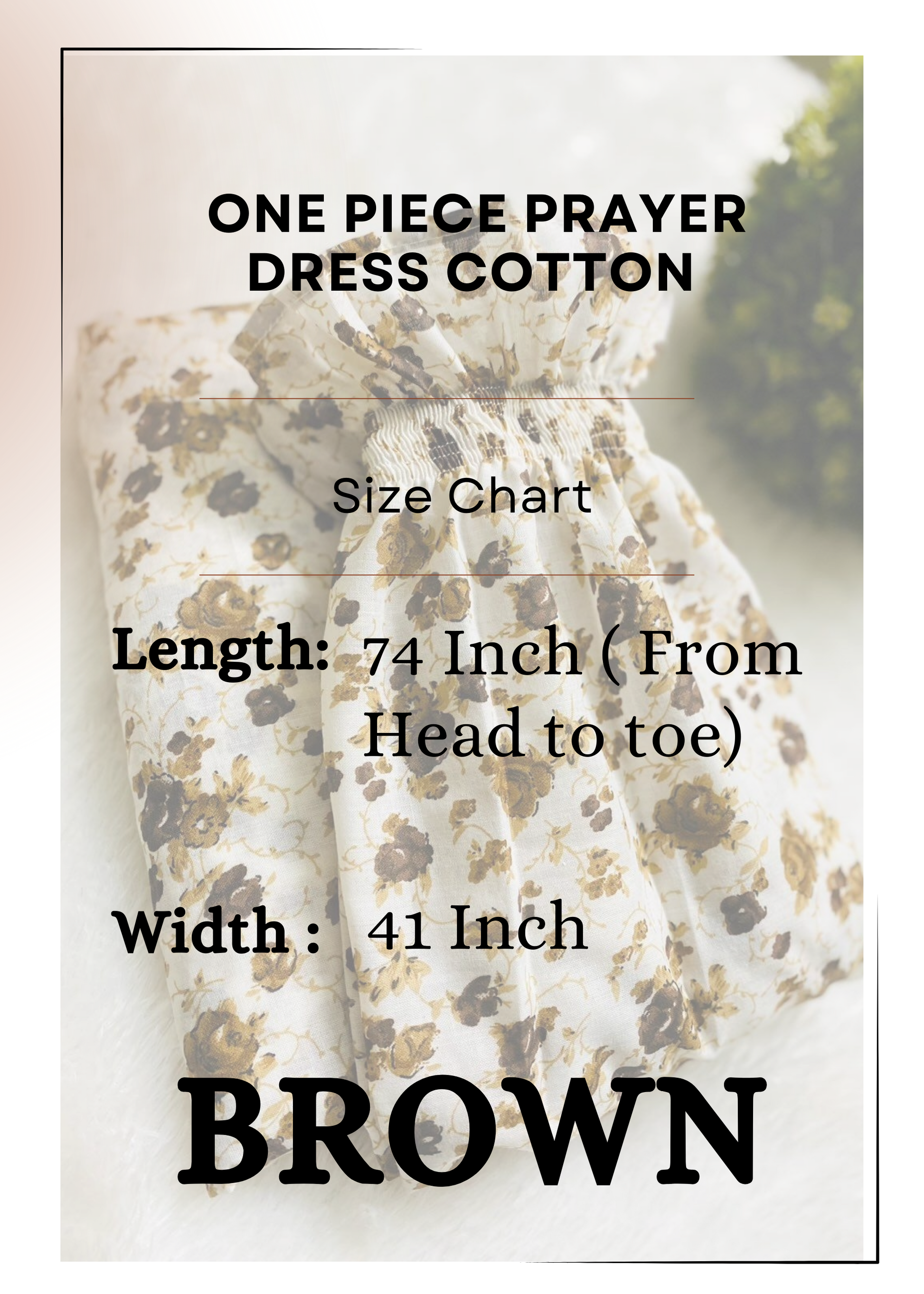 One-Piece Cotton Prayer Dress/ Salah Dress - Khushu Modest Wear