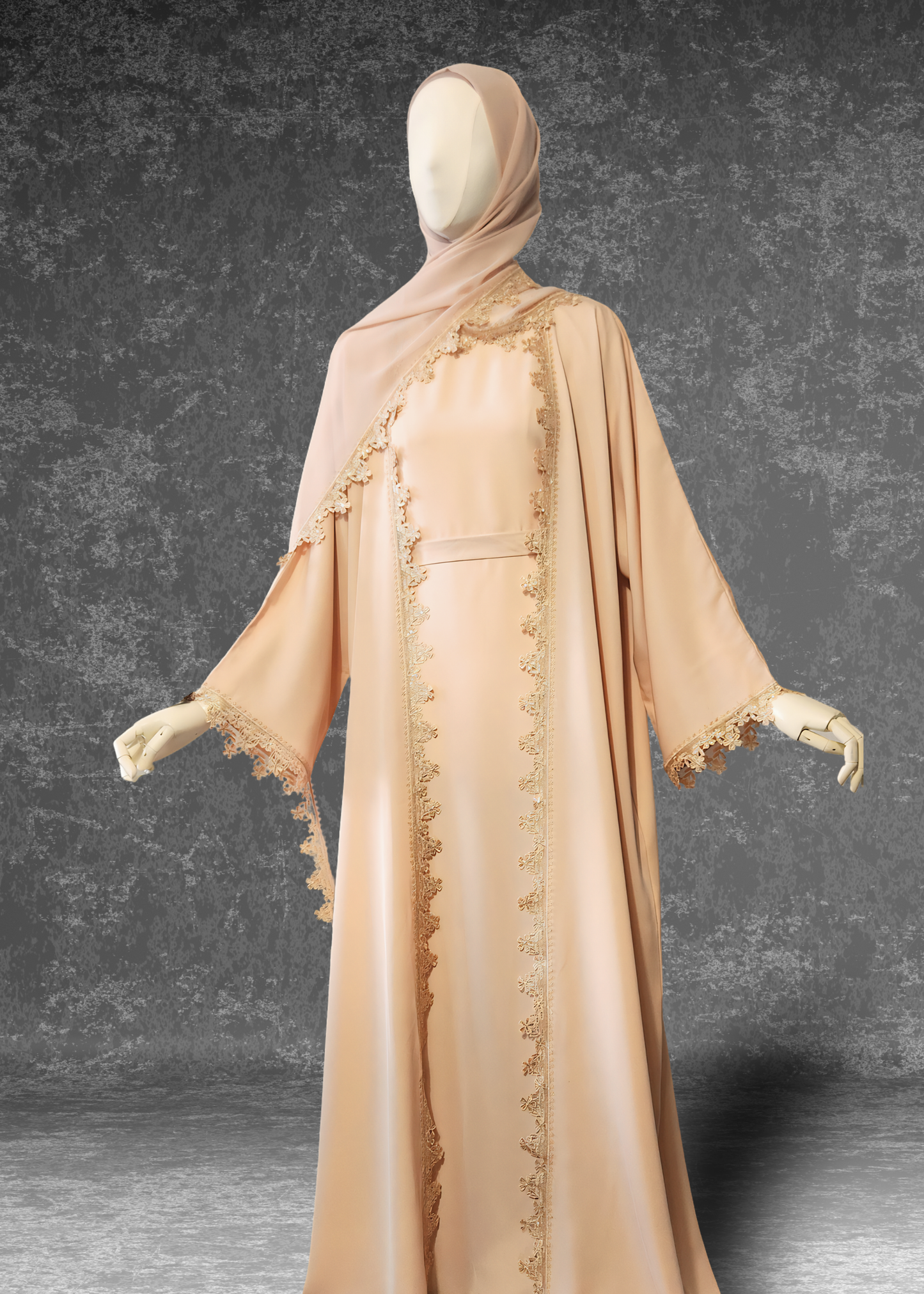 The Honeydew Glaze Abaya Set - 3-piece set