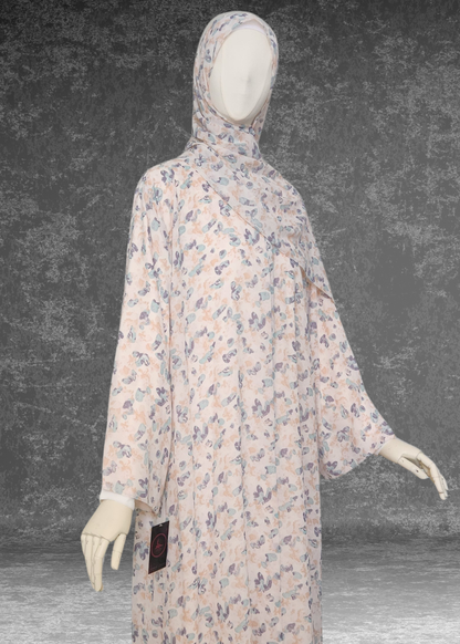 Mosaic Dream Abaya| Fully Lined Premium Chiffon Open Abaya