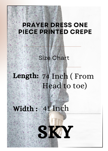 One-Piece Salah Dress Printed Soft Crepe - Khushu Modest Wear