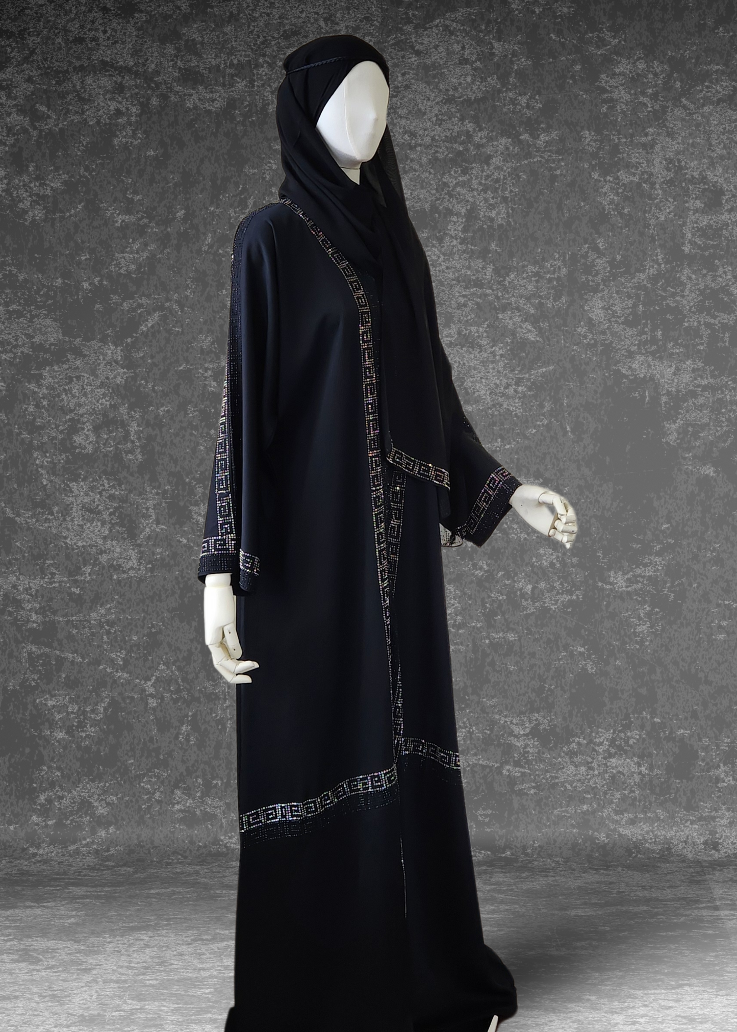 Dubai Luxury Abaya In Black -Zehra Abaya - Khushu Modest Wear