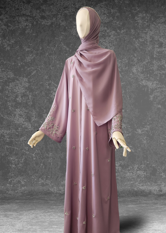 🌸 Lilac Bloom Abaya