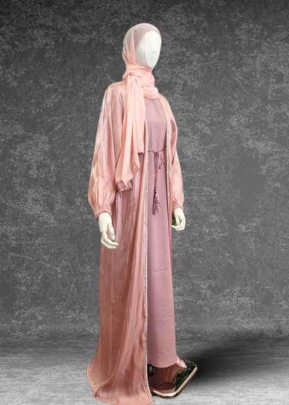 Organza Abaya 4 Piece  Set - Khushu Modest Wear
