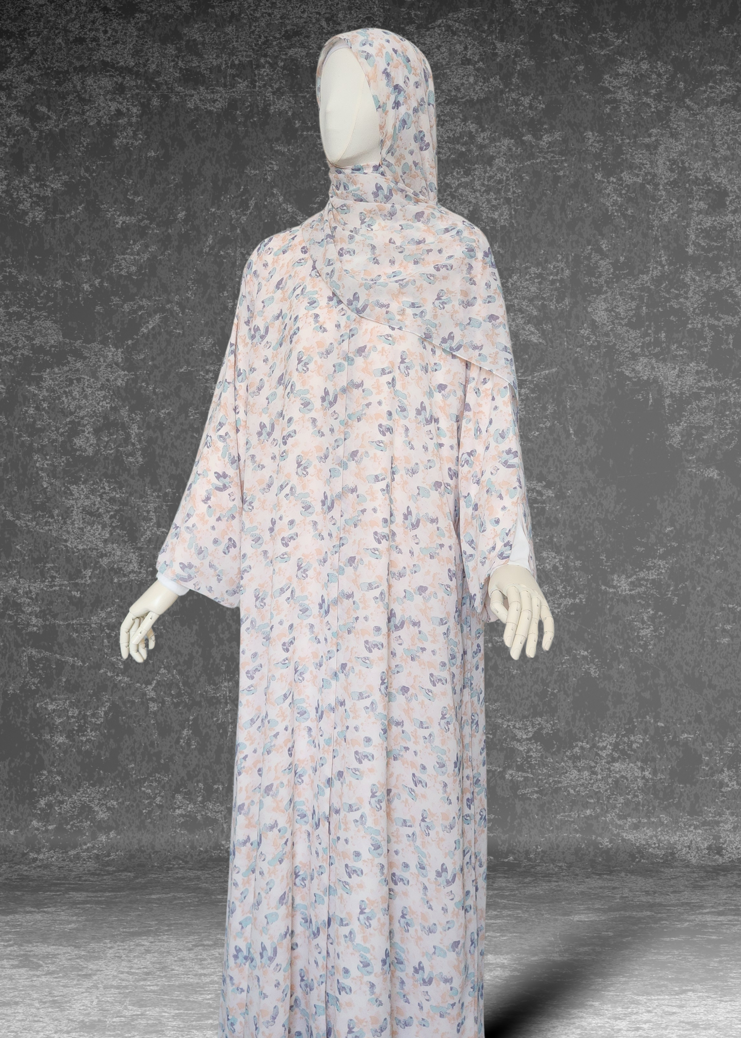 Mosaic Dream Abaya| Fully Lined Premium Chiffon Open Abaya