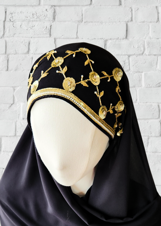 Exquisite Hand-Embroidered Zardozi Hijab - Khushu Modest Wear