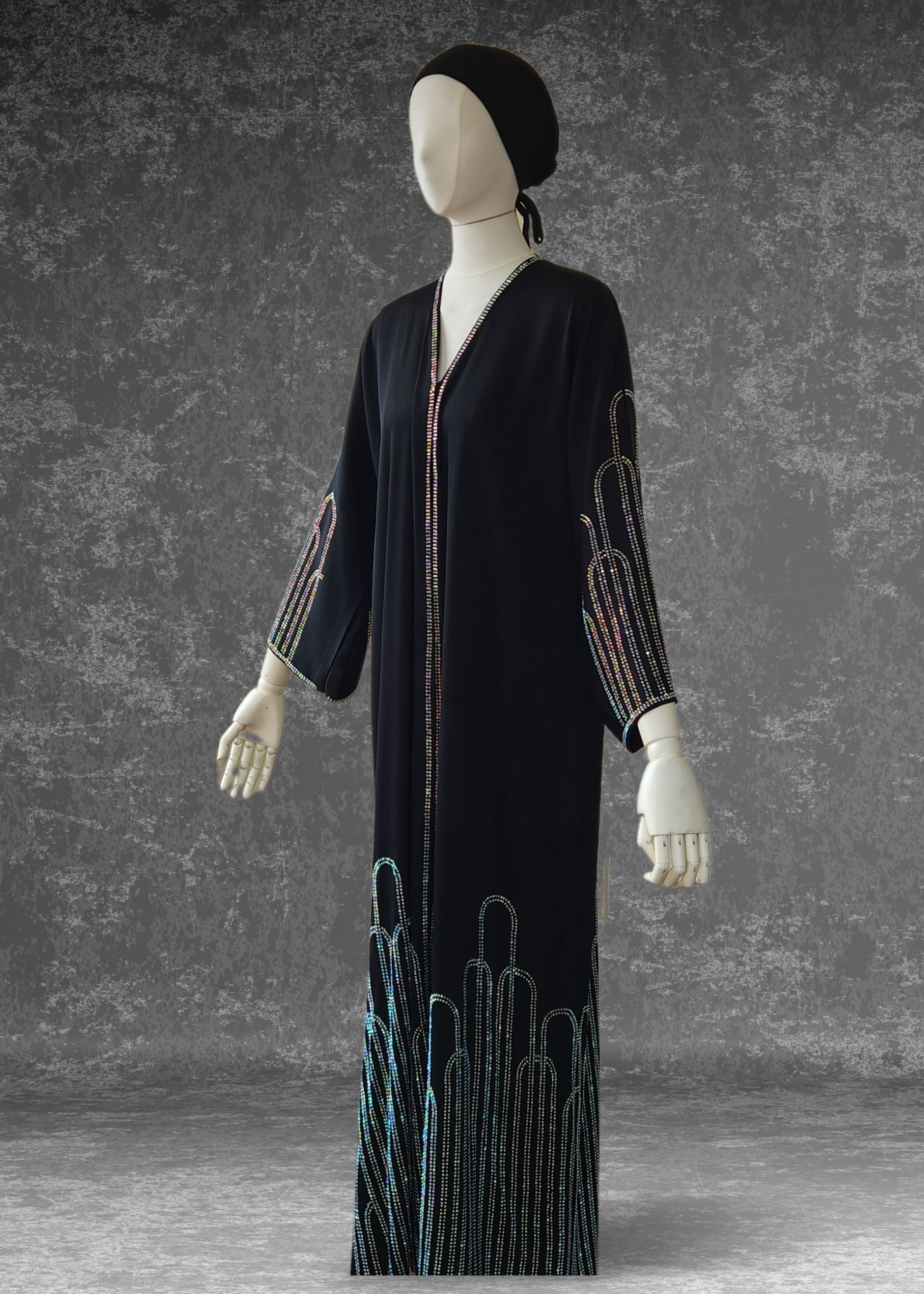Classic Black Abaya For Ramadan Eid/ Evening Abaya - Khushu Modest Wear