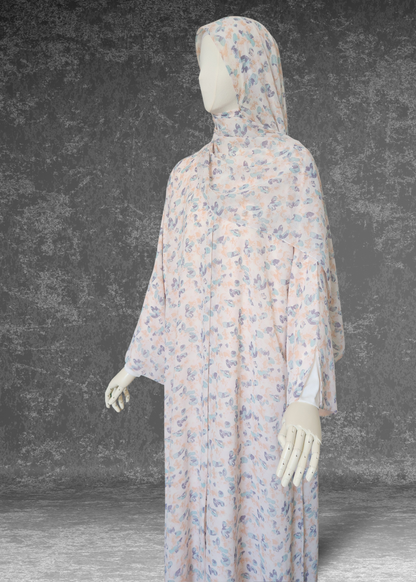 Mosaic Dream Abaya| Fully Lined Premium Chiffon Open Abaya