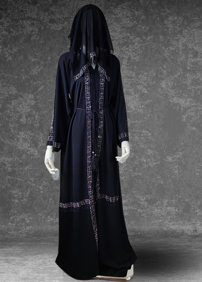 Dubai Luxury Abaya In Black -Zehra Abaya - Khushu Modest Wear