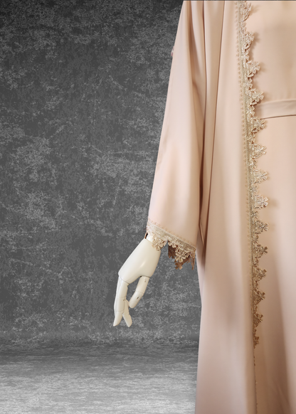 The Honeydew Glaze Abaya Set - 3-piece set