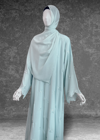 ❄️ Aqua Mint Abaya – Cool Tones, Soft Flow ❄️