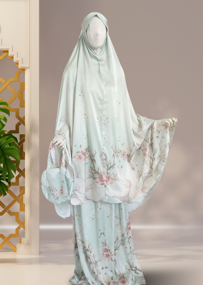 4-Piece Luxury Silk Women's Islamic Prayer/Salah Set - Khushu Modest Wear