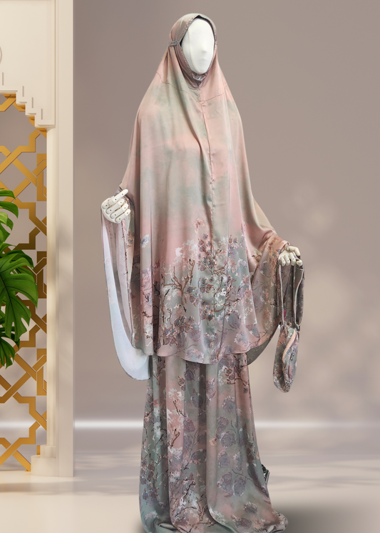4-Piece Luxury Silk Women's Islamic Prayer/Salah Set - Khushu Modest Wear