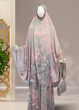 4-Piece Luxury Silk Women's Islamic Prayer/Salah Set - Khushu Modest Wear