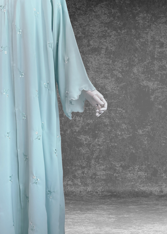 ❄️ Aqua Mint Abaya – Cool Tones, Soft Flow ❄️