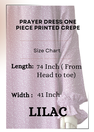 One-Piece Salah Dress Printed Soft Crepe - Khushu Modest Wear
