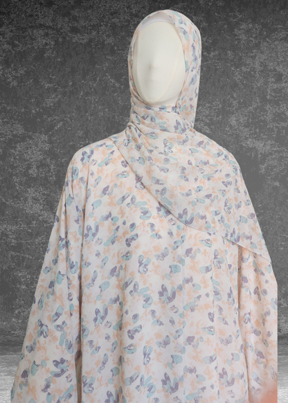 Mosaic Dream Abaya| Fully Lined Premium Chiffon Open Abaya