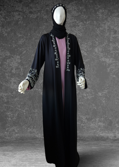 Dubai  Armani Silk 4 Piece Abaya Set-Huda Series - Khushu Modest Wear