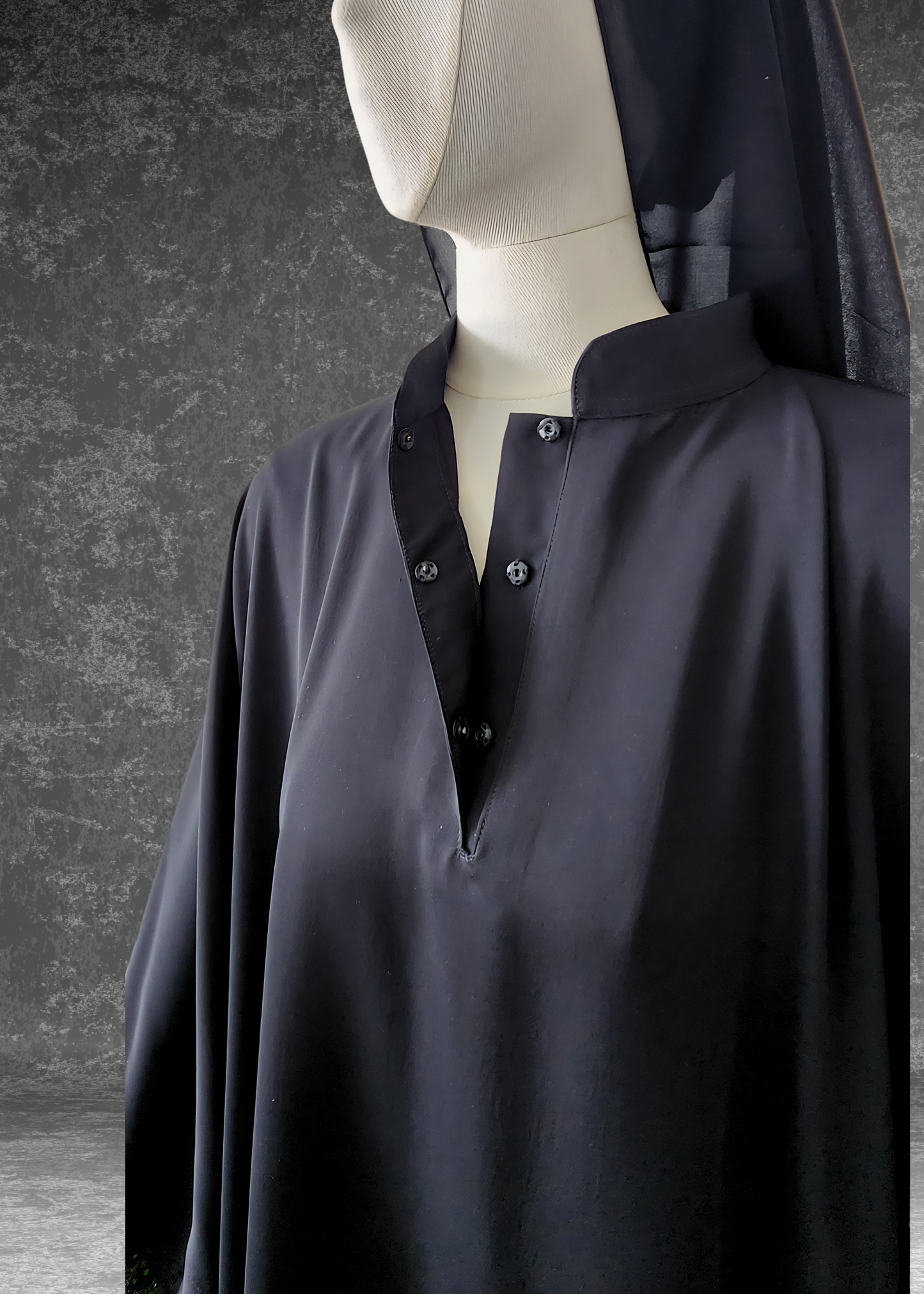 The Classic Black Lace Abaya (Front Closed)