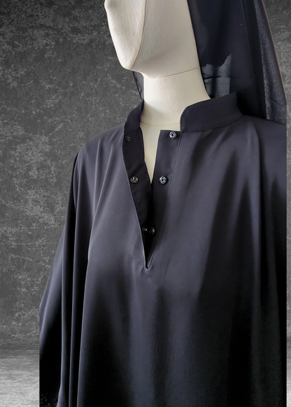 The Classic Black Lace Abaya (Front Closed)